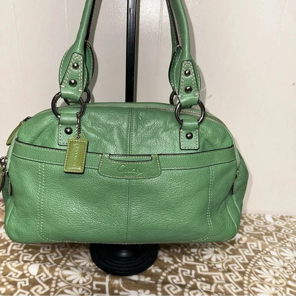 Vintage COACH Leather Green Bowler Handbag F146865 - Picture 1 of 14